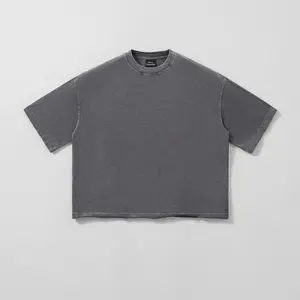 Raw Hem Boxy Tee (Carbon Ash)