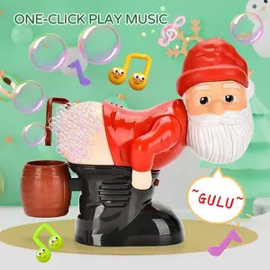 Viral Musical Santa Bubble Machine with Lights - Automatic Christmas Bubble Blower Toy for Kids Family Fun Festive Party Perfect Xmas Gag Gift