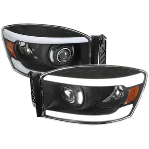 2006-2008 Dodge RAM 1500/ 2006-2009 Dodge RAM 2500/3500 LED Tube Projector Headlights (Matte Black Housing/Clear Lens)