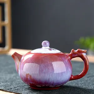 Yao Bian Tianmu Glazed Tea Pot, Home Ceramic Gongfu Tea Set, Long Dan Teapot, Jian Zan Tea Pot, Xi Shi Teapot