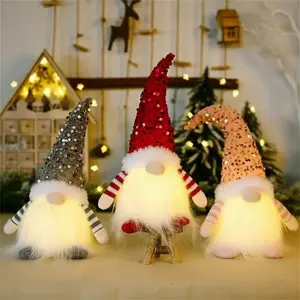 Plush Christmas Gnome Light-Up Doll, Bendable Nordic Hat Design, Home Holiday Decoration Gift, Perfect for Festive Season Decor