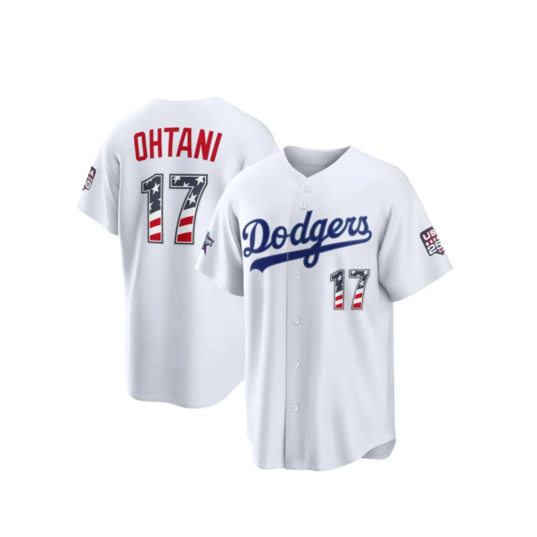 2026 All-Star Edition Stars & Stripes Men's Los Angeles Baseball Shohei Ohtani White Shirt
