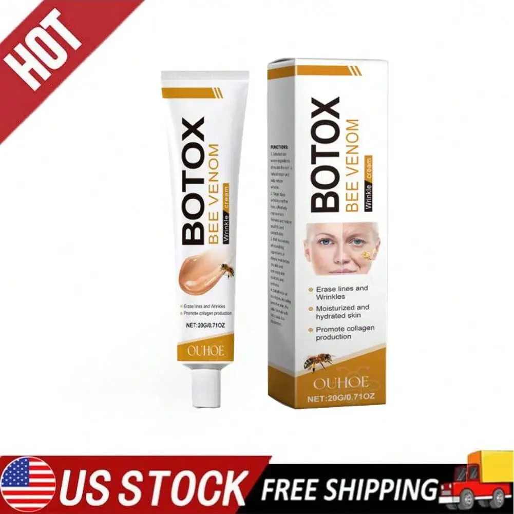 OUHOE Botox Bee Venom Wrinkle Cream, Anti-Aging Reduce Fine Lines Wrinkles, Hydrate Boost Collagen Firming Facial Skin Moisturizer 20g