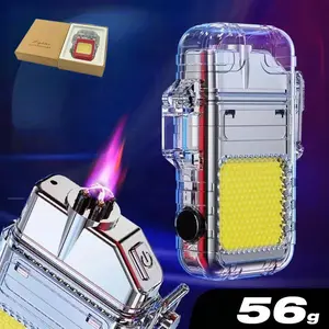 Electric Lighter Rechargeable Plasma Lighter Windproof Flameless Lighters USB Camping Survival Tactics Adventure Gear for Men