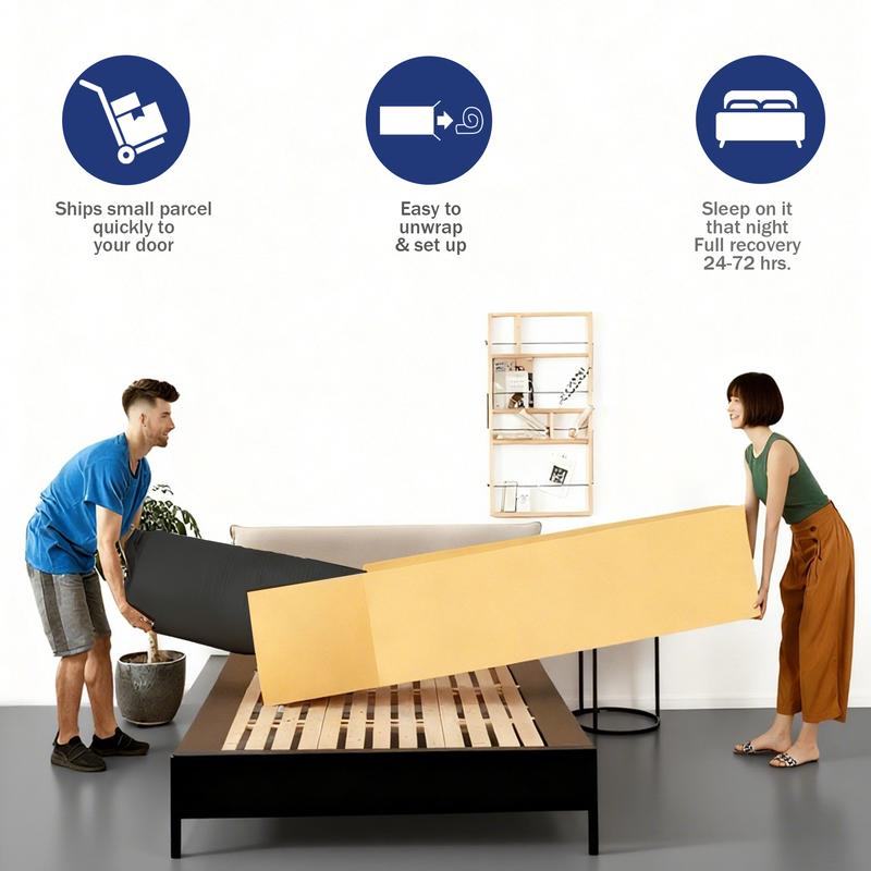 queen size mattress 12/14-Inch Spring Mattress Medium firmness, ergonomic design, hybrid memory foam spring mattress with pocketed coils, comfortable and durable, available in multiple sizes, high-quality new compressed boxed mattress colchones para cama