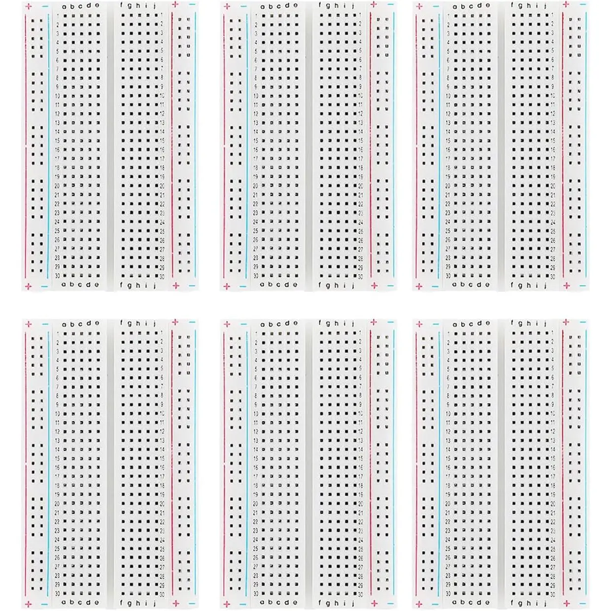 6 count 400 Point Breadboard Kit, Solderless PCB Breadboard Prototype Circuit Kit for Arduino Project Small Bread Board Electronics for Circuits PCB Prototype Board.