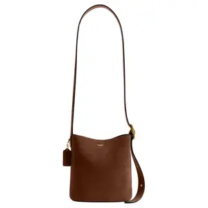 COACH Bleecker 21 Leather Bucket Bag with Logo for Women
