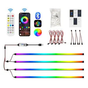 4-Pack Dimmable RGB LED Light Bars, 39.37-Inch USB Powered Color Changing Kit with Music Sync, App & Remote Control for Camping, Patio & RV, Led Lights