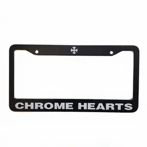 Gothic Cross Black Stainless Steel License Plate Frame | Y2K Streetwear Luxury Style Car Gift