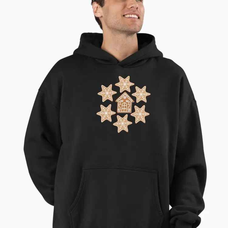 Gingerbread Christmas Holiday Baked Xmas Cookies and Sweet Cookie Hause Premium Oversized Hoodie Cozy Hoodie Sweatshirt Quality Printed - Winter Wear