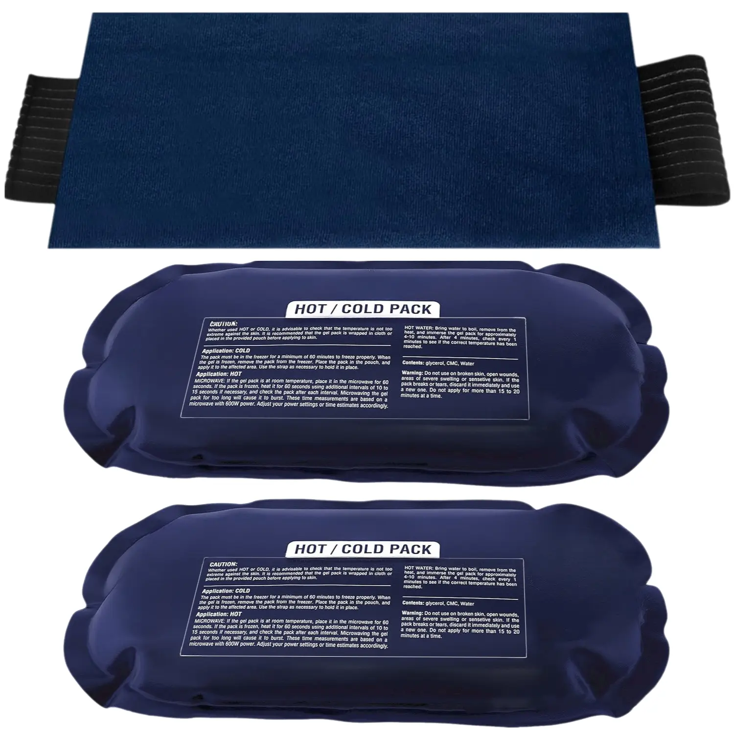 Reusable Ice Packs for Injuries, 3-Piece Set, Ice Head Wrap Hot and Cold Therapy Gel Wrap, Supports Recovery, Joint and Muscle Pain Relief, Cooling Pads