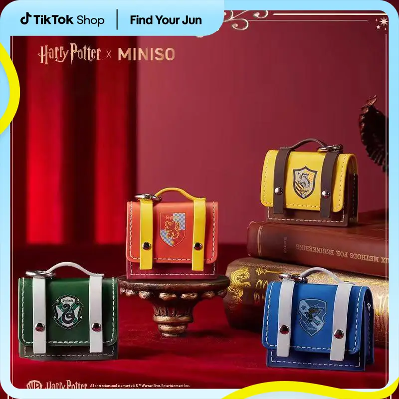 Harry Potter House - Style Leather Headphone Case: Perfect for Hogwarts Fans on the Go! Protect your headphones in style whether you're at school, tra