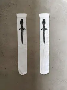 Fashion Letter Print Socks, Harajuku High Socks Cosplay Cute Graffiti Socks Kawaii Y2K Style Emo Girl Punk Womenswear Fitted Casual Daily Socks