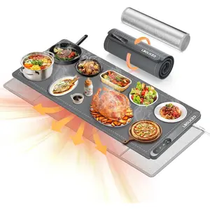 Extra Large 36"x16" 580W Food Warming Mat With Heat Resistant Pad, 6 Temp 6 Hour, Roll Up Food Warmer for Buffet Parties Catering Gatherings
