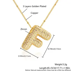 Luxury Zircon Letter Pendant Necklace – A-Z Initial Choker for Women