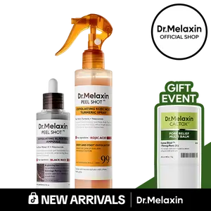 [Dr.Melaxin New Arrival Exclusive GWP] Body & Face Peel Shot Duo - Glow Rice Peeling Ampoule Gentle Exfoliant Korean Radiant Skin Care Pure Kojic Acid & Turmeric