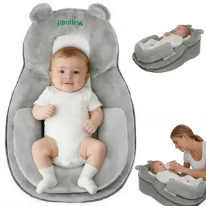 Rootling Nursing Pillow for Breastfeeding – Soft Plush Support Cushion with Head & Back Support, Adjustable Footrest, for Newborn Feeding & Tummy Time