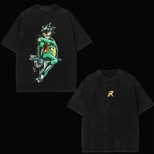 Robin - Teen Titans Comic Vintage Double Printed Tee, TV Show Graphic Tee Fashion Cotton, Full Colors, Full Sizes, For Men, For Women