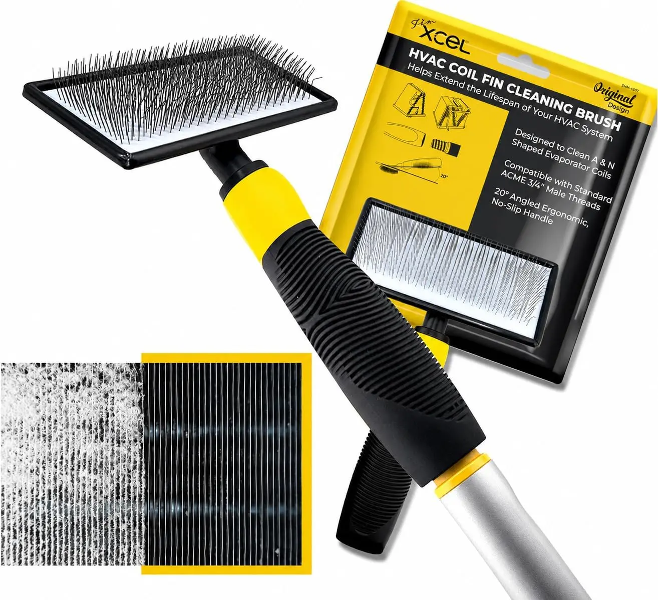 HVAC Coil Cleaner Brush for AC Evaporator & Condenser Coil Cleaning