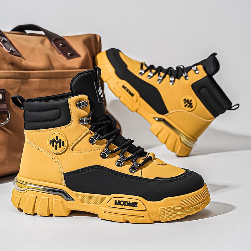 MODME Men’s Waterproof High-Top Hiking Boots, Non-Slip Outdoor Work Shoes, Durable Trail Sneakers for Trekking & Camping