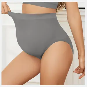 Pregnant Women'S Underwear with a Seamless High Waisted Design Comfortable and Breathable during Pregnancy NONE