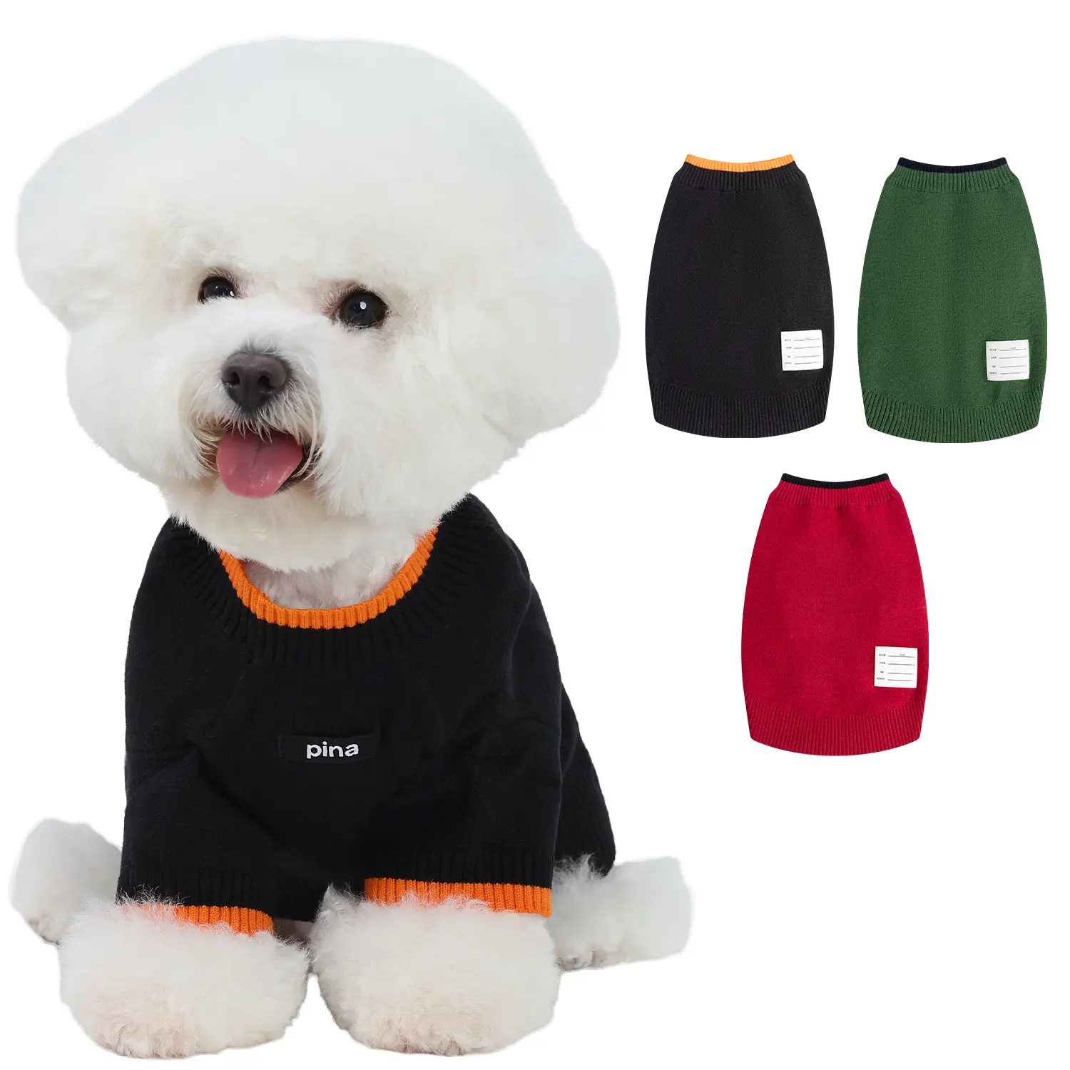 PINA Dog Sweater, Knitted Dog Sweater with Two-Legs Sleeves, Dog Pullover Sweater Classic Warm Windproof, Puppy Sweater Winter Clothes for Small Medium Large Dogs