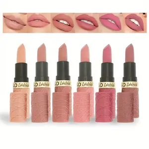 6pcs Set of New Foreign Trade Matte Lipstick, Long-lasting Modern Brown-red Lipstick Set, 6pcs Lipstick Set, Matte Lipstick Set, 6pcs Matte Lipstick Set, 12-color Bean Paste Nude Color Sliding Matte Lipstick Set