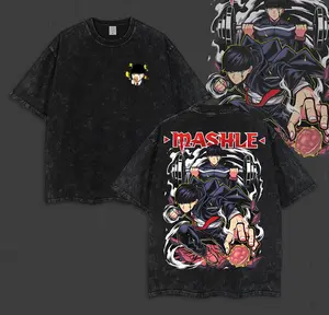 Mashle Anime Vintage Washed Tee Heavyweight Gym Graphic T-Shirt Distressed Manga  Streetwear Magic Muscle Tee Gift for Anime Fan Fitness-Inspired Retro Clothing Gift for Otaku Anime Lovers