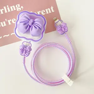 iPhone Charger and Cable Protector Set DIY Cute 3D Accessories Durable Cable Cover