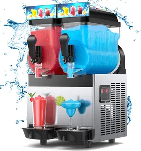 30L Commercial Slushy Machine,5-45 Minutes to Make Margarita & Slushie & Cold Drink,Margarita Maker,Frozen Drink Machine with LED Light,for Wine Cocktail Daiquiri Juice Coffee etc.