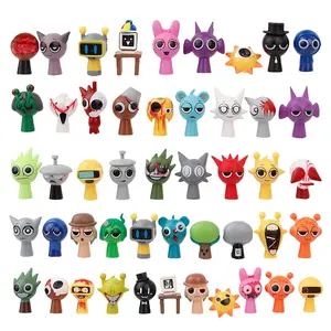 48pcs/Set Mini Sprunki Action Figure Toy Cartoon Movie Sprunki Wenda Model Doll Figurines Kids Gift