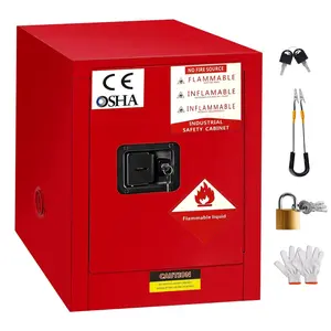 Flammable Cabinet 23H x 18W x 18.2D, 8 Gallon Hazardous Storage Cabinets, Galvanized Steel Safety Storage Cabinet, Adjustable Shelf Fireproof Cabinet, for Industrial and Home Use, Red Or Yellow (8 Gallon) ﻿