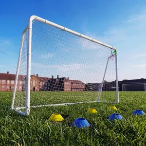 6X8FT Soccer Goal for Backyard Kids Portable Soccer Net with High-Strength Nets Heavy-Duty Steel Frame Durable PE Net Quick Assembly Perfect for Beginners