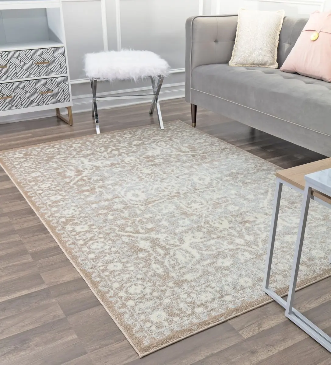 Rugs America Leopold Transitional Indoor Area Rug, 9x12 ft Oriental Print, Soft Power-Loomed Polypropylene, Cream (Equestrian Leisure & Outdoor Recreation Accessory)