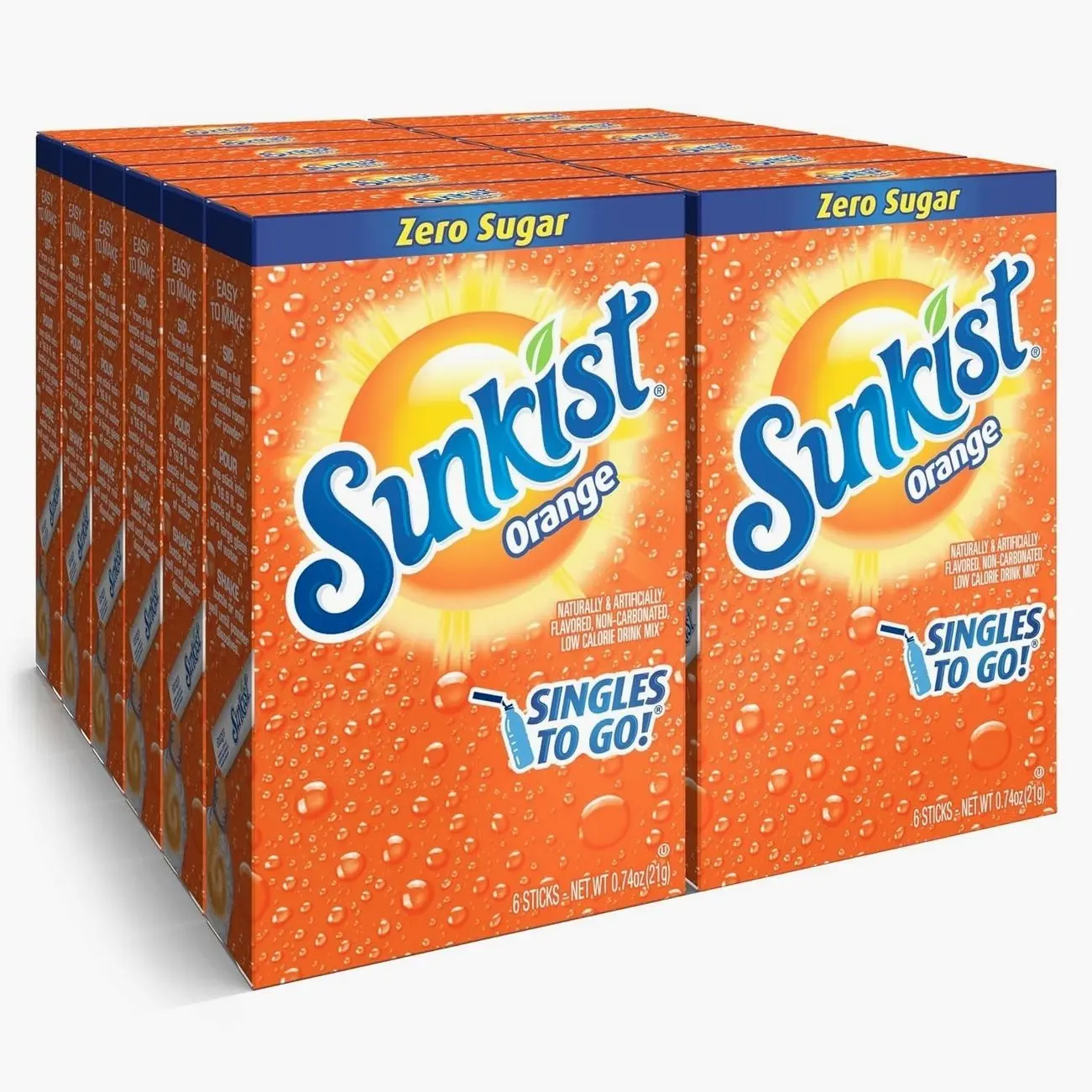 Singles To Go! Sunkist Soda Drink Mix, Orange, 72 Packets