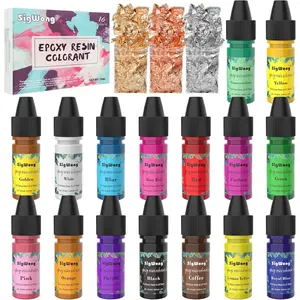 Epoxy Resin Pigment - 16 Colors Translucent Resin Colorant, Highly Concentrated Resin Dye for DIY Jewelry Making, AB Resin Coloring - 10ml