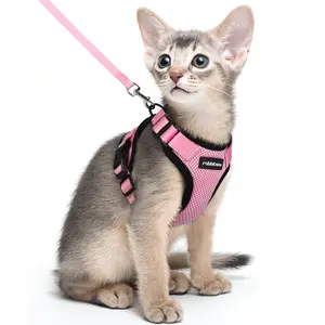 rabbitgoo Cat Harness and Leash for Walking, Escape Proof Soft Adjustable Vest Harnesses for Cats, Easy Control Breathable Reflective Strips Jacket