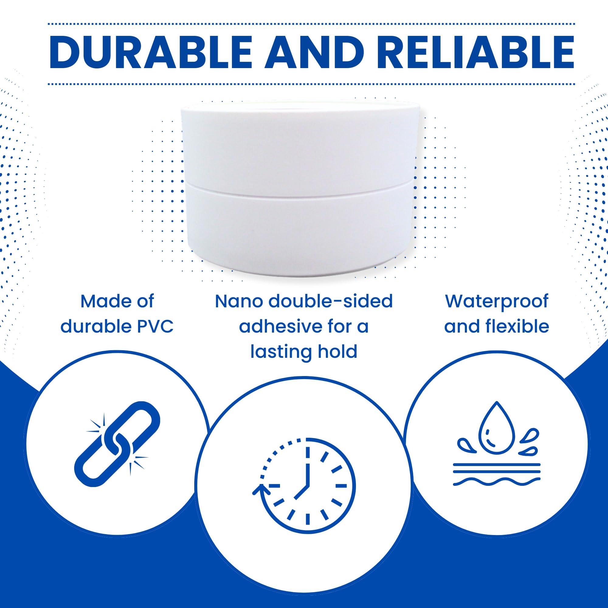 Waterproof Self-Adhesive Caulk Tape (1.5" Wide Coverage x 10.5Ft Long Run) - PVC Sealing Tool with Waterproofing, Built for Bathroom Moisture Exposure, Kitchen Edge Seal, Flexible Seal for Toilet Base
