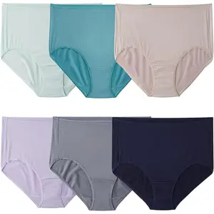 Fruit Of The Loom Womens Breathable Cooling Stripe Brief Panty Assorted 6 Pack