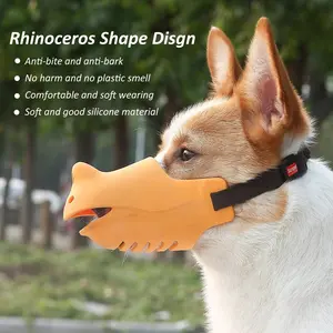 Dog Muzzle, Soft  Silicone Mouth Cover with Adjustable Strap for Small Medium Dogs, Best to Prevent Barking, Biting, and Chewing