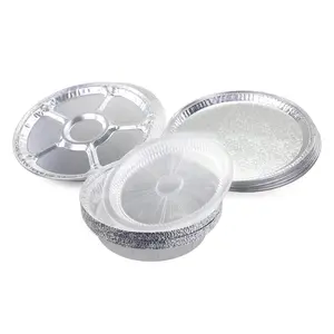 IDL Packaging 30 pc Aluminum Catering Set with 10 Lazy Suzan Trays, 10 Flat Trays and 10 Pans with Lids - Disposable Round Aluminum Foil Containers for Baking, Catering, Party Servings