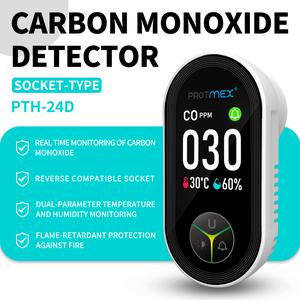 Protmex Portable Carbon Monoxide Detectors & Natural Gas Detector Plug in, Temperature Humidity Sensor Built-in, Gas & CO Monitor Alarm Sound Warning for Kitchen/Garage/Travel
