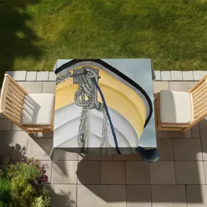 Begin Home Decor C1TC58587GTYIL 58 x 58 in. Yellow Marine Tablecloth - Indoor & Outdoor - the Yellow Boat