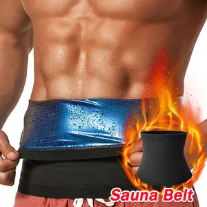 CATTIBOR 1/2 Pack Men's Soild Color Waist Cincher,High Stretch Comfortable Sweatband,Sauna Sweat Belt Workout Belt Shapewear For Men and Women,Comfotable Waist Trainers