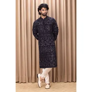 Aftaab navy blue kurta and pant