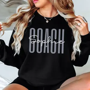 Personalized Coach Sweatshirt, Custom Coach Gift, Cheer Coach Sweater, Coach Name Sweatshirt, Coach Game Day Shirt, Team Gift, Coach Shirt