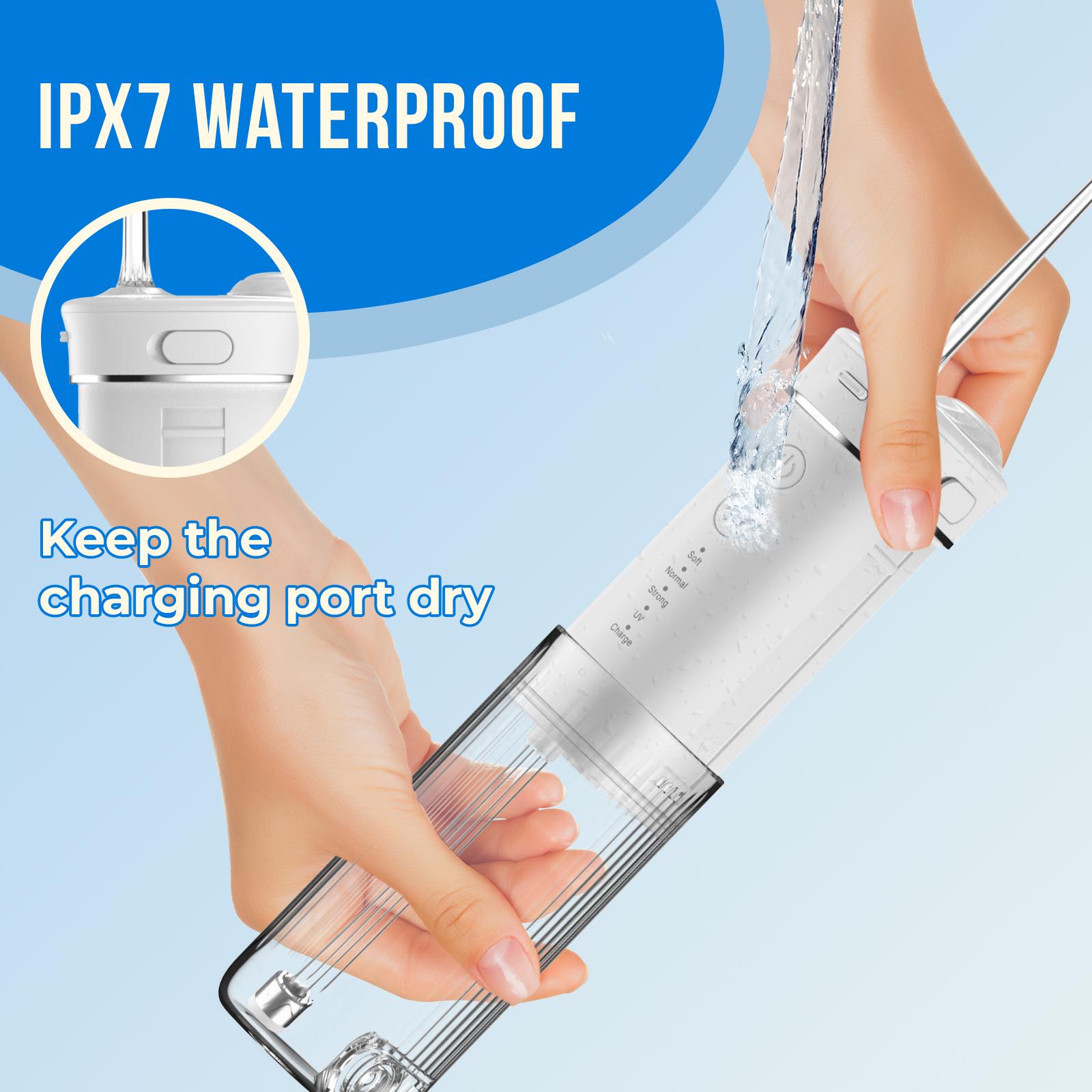 Travel-sized water flosser retractable water tank  wireless mini water flosser care for braces and sensitive teeth mini water flosser oral irrigator—suitable for braces wearers orthodontic care sensitive teeth portable use nozzle cleaner braces care