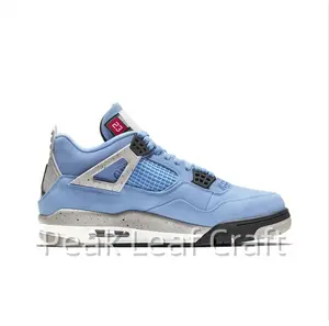 Retro Mid-Top Basketball Shoes in University Blue Suede Upper with Cement Grey Speckle Accents, Black Mesh Side Wings, and Visible Air Unit