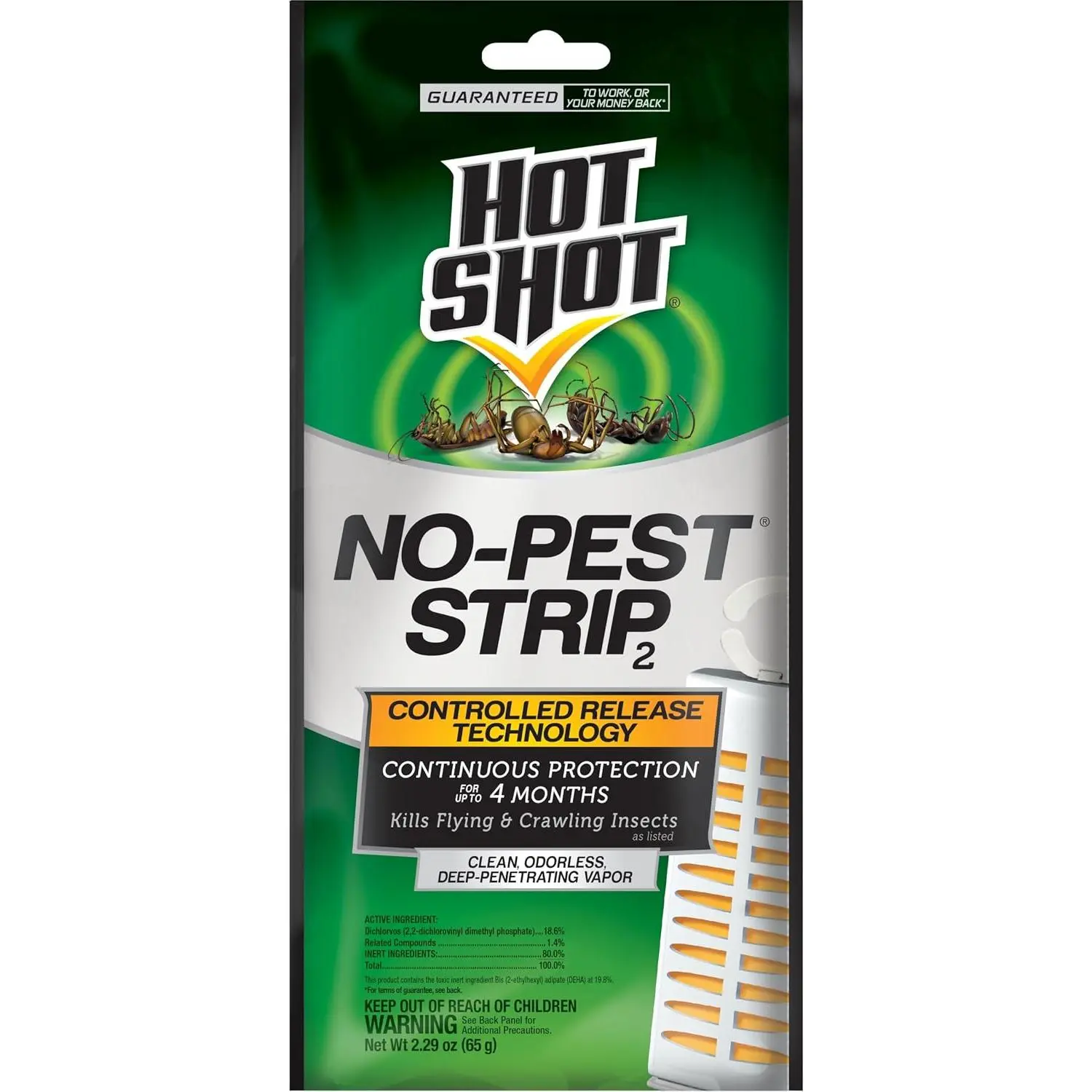 No-Pest Strip, Kills Flying And Crawling Insects, Penetrating Vapor, 1 Pack