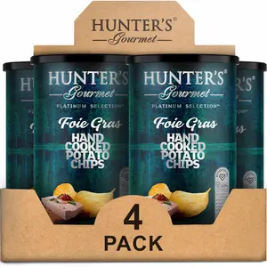 Hunter's Healthy Gourmet Chips |   HandCooked  Cholesterol Free |   Made in a NutFree Facility |   Foie Gras |   No Artificial Colors |   NonGMO |   Vegan Chips |   4 |   150g